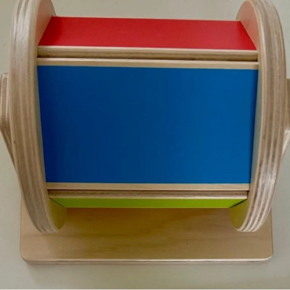 Wooden Learning Drum Toy in Blue, Red & Green - Educational Play